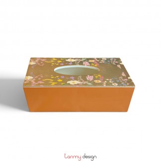 Tissue box hand-painted with flower 13*26*H9,5cm ( different designs )